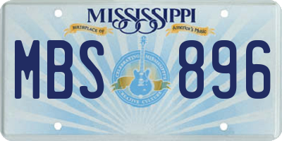 MS license plate MBS896