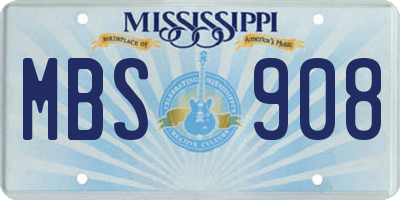 MS license plate MBS908