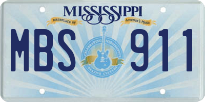 MS license plate MBS911