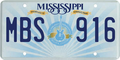 MS license plate MBS916