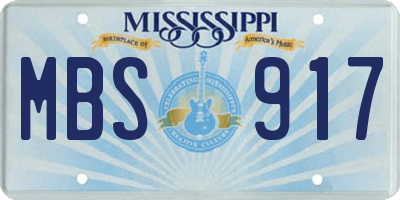 MS license plate MBS917