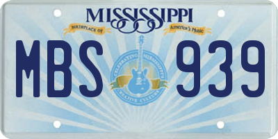 MS license plate MBS939