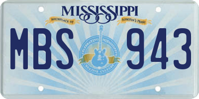 MS license plate MBS943