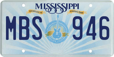 MS license plate MBS946
