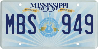 MS license plate MBS949