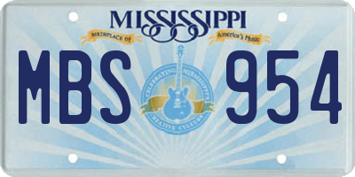 MS license plate MBS954