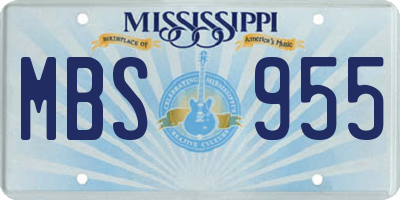 MS license plate MBS955