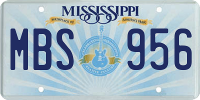 MS license plate MBS956