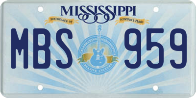 MS license plate MBS959
