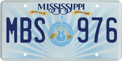 MS license plate MBS976