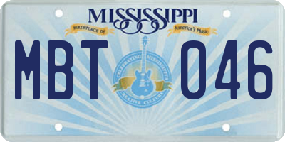 MS license plate MBT046