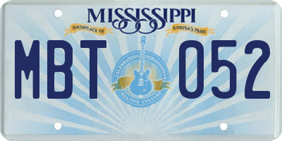 MS license plate MBT052