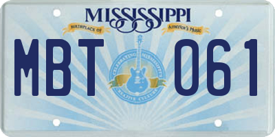MS license plate MBT061