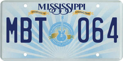 MS license plate MBT064