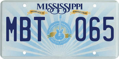 MS license plate MBT065