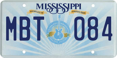 MS license plate MBT084