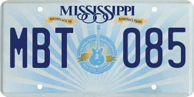 MS license plate MBT085