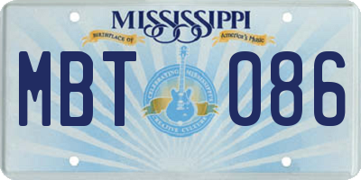 MS license plate MBT086
