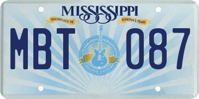 MS license plate MBT087