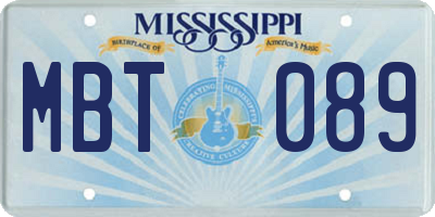 MS license plate MBT089