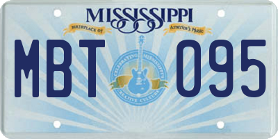 MS license plate MBT095