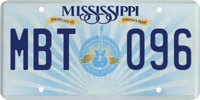 MS license plate MBT096