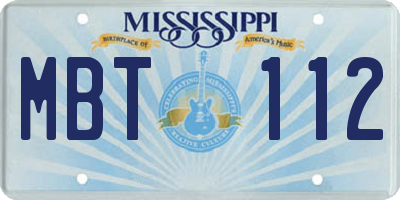 MS license plate MBT112