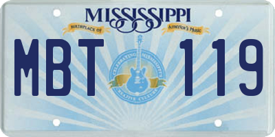 MS license plate MBT119