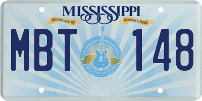 MS license plate MBT148