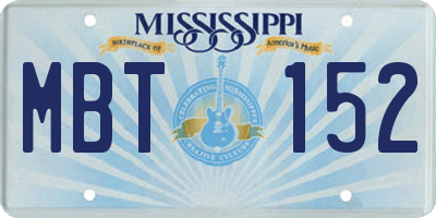 MS license plate MBT152