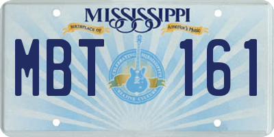 MS license plate MBT161