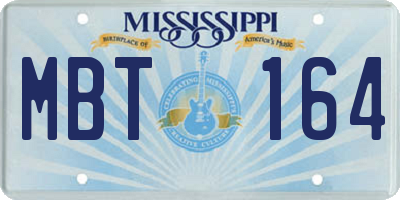 MS license plate MBT164