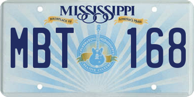 MS license plate MBT168