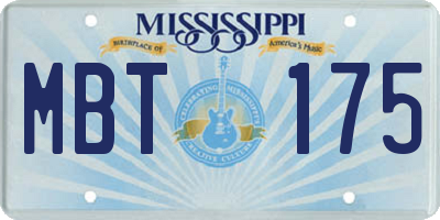 MS license plate MBT175