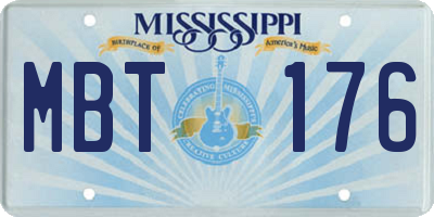 MS license plate MBT176