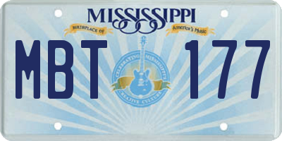 MS license plate MBT177