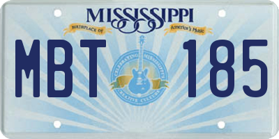 MS license plate MBT185