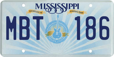 MS license plate MBT186