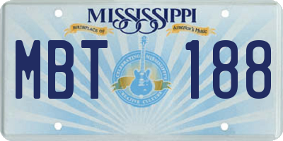 MS license plate MBT188