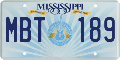 MS license plate MBT189