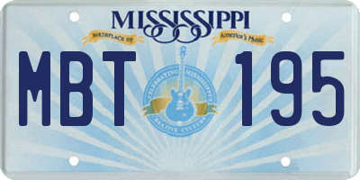MS license plate MBT195