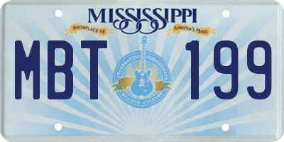 MS license plate MBT199