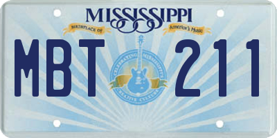 MS license plate MBT211