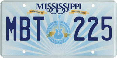MS license plate MBT225