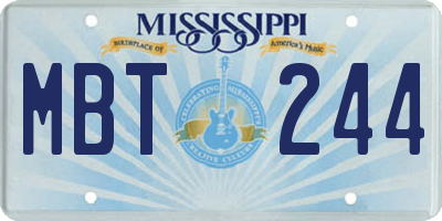 MS license plate MBT244