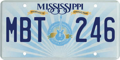 MS license plate MBT246