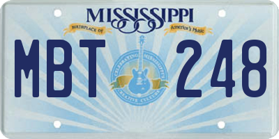 MS license plate MBT248