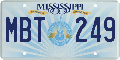 MS license plate MBT249