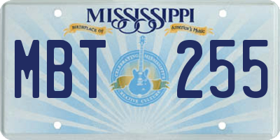 MS license plate MBT255