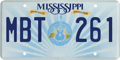 MS license plate MBT261